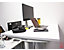 Schreibtisch elektrisch höhenverstellbar Josi | Stehpult | BxT 1400 x 800 mm | Gestell Weiß | Weiß-Multiplex | Novigami